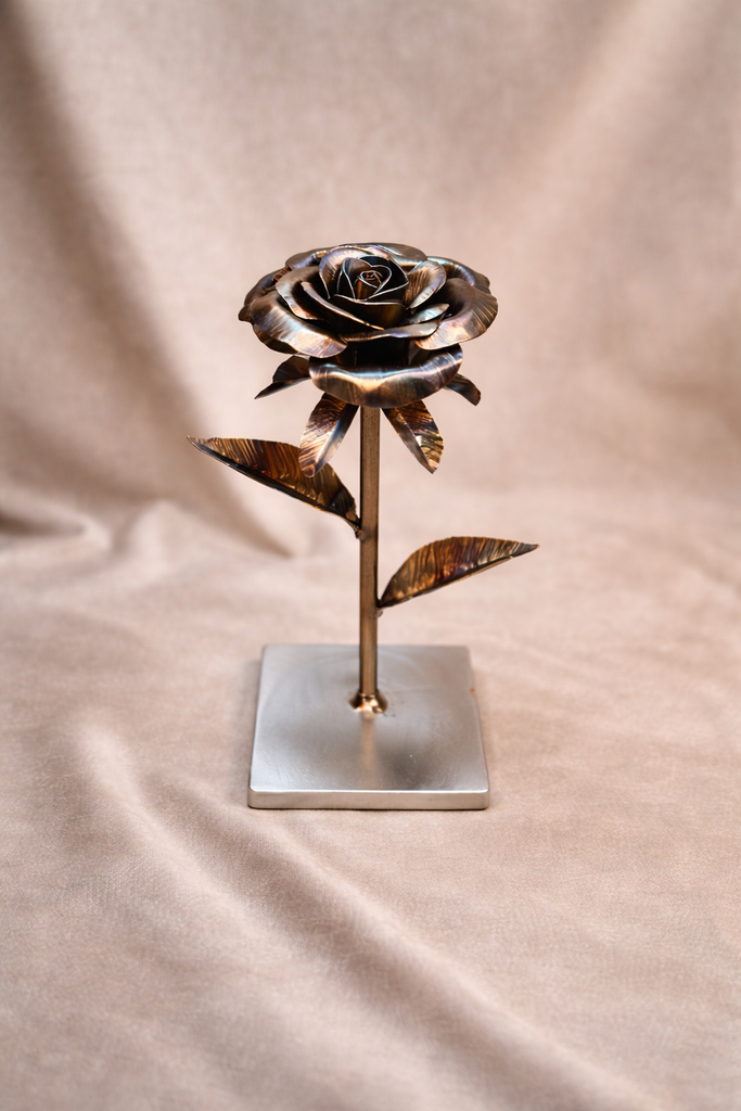 Rosa Origem em aço - Fogo